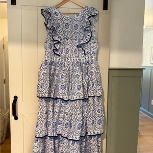 H&M Blue and White Patterned Dress